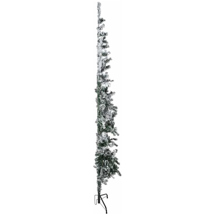 Smal halv plastgran med snö 210 cm vidaXL 210 x 55 cm – bild 3