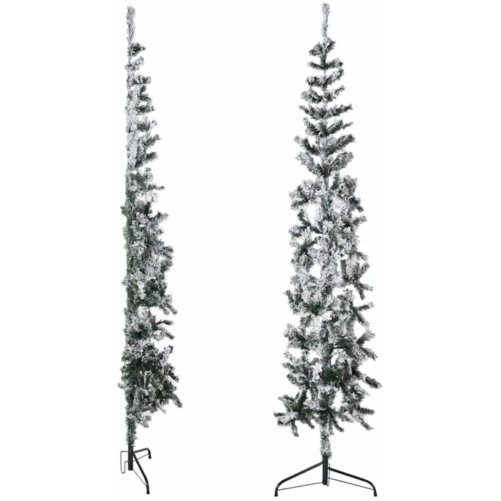 Smal halv plastgran med snö 210 cm vidaXL 210 x 55 cm – bild 4