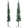 Smal halv plastgran med stativ grön 120 cm vidaXL 120 x 39 cm – miniatyr 2