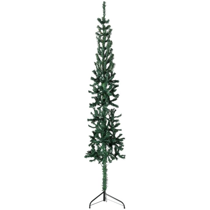 Smal halv plastgran med stativ grön 120 cm vidaXL 120 x 39 cm – bild 3