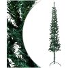 Smal halv plastgran med stativ grön 120 cm vidaXL 120 x 39 cm – miniatyr 1