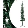 Smal halv plastgran med stativ grön 150 cm vidaXL 150 x 44 cm – miniatyr 3