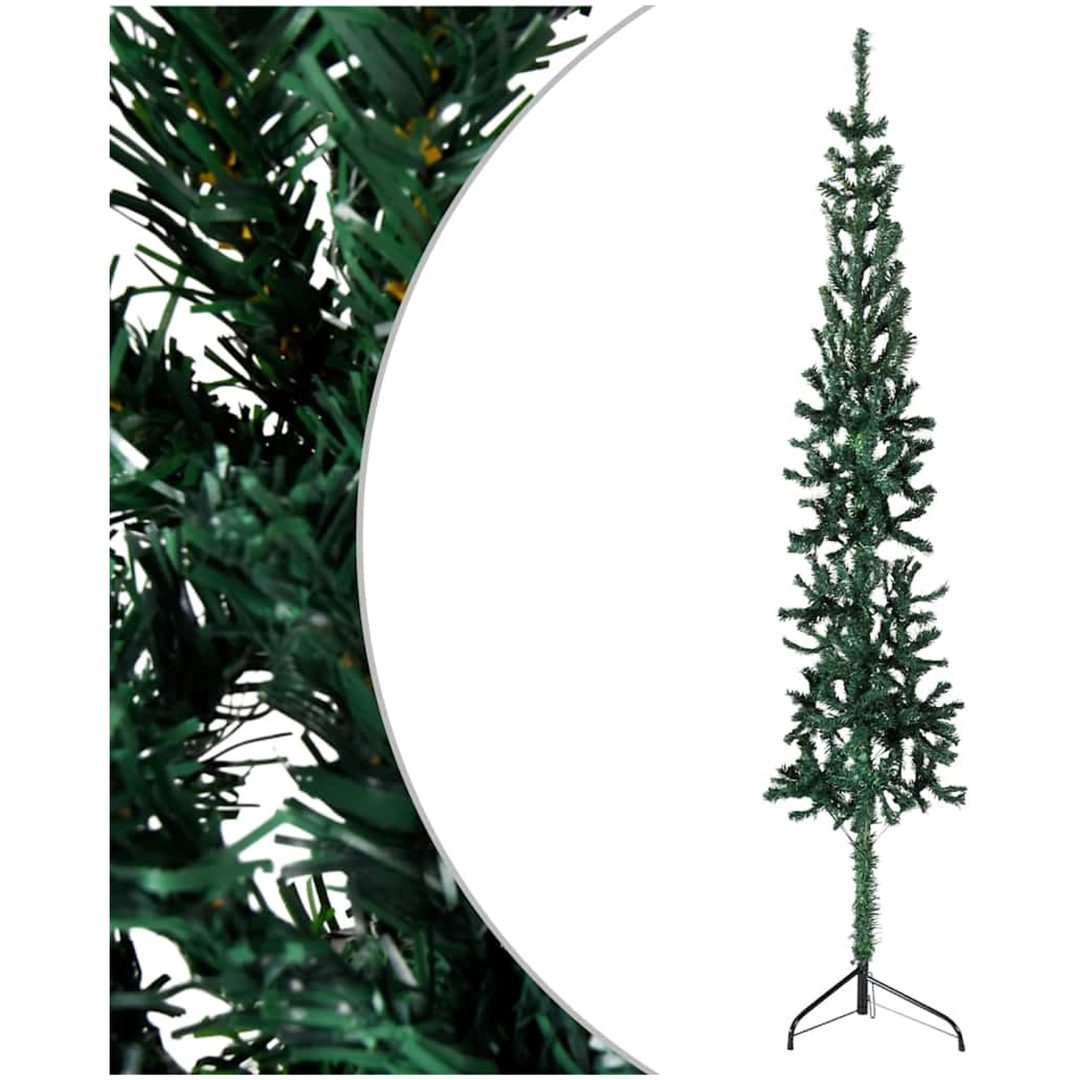 Smal halv plastgran med stativ grön 150 cm vidaXL 150 x 44 cm – bild 3