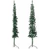 Smal halv plastgran med stativ grön 150 cm vidaXL 150 x 44 cm – miniatyr 4