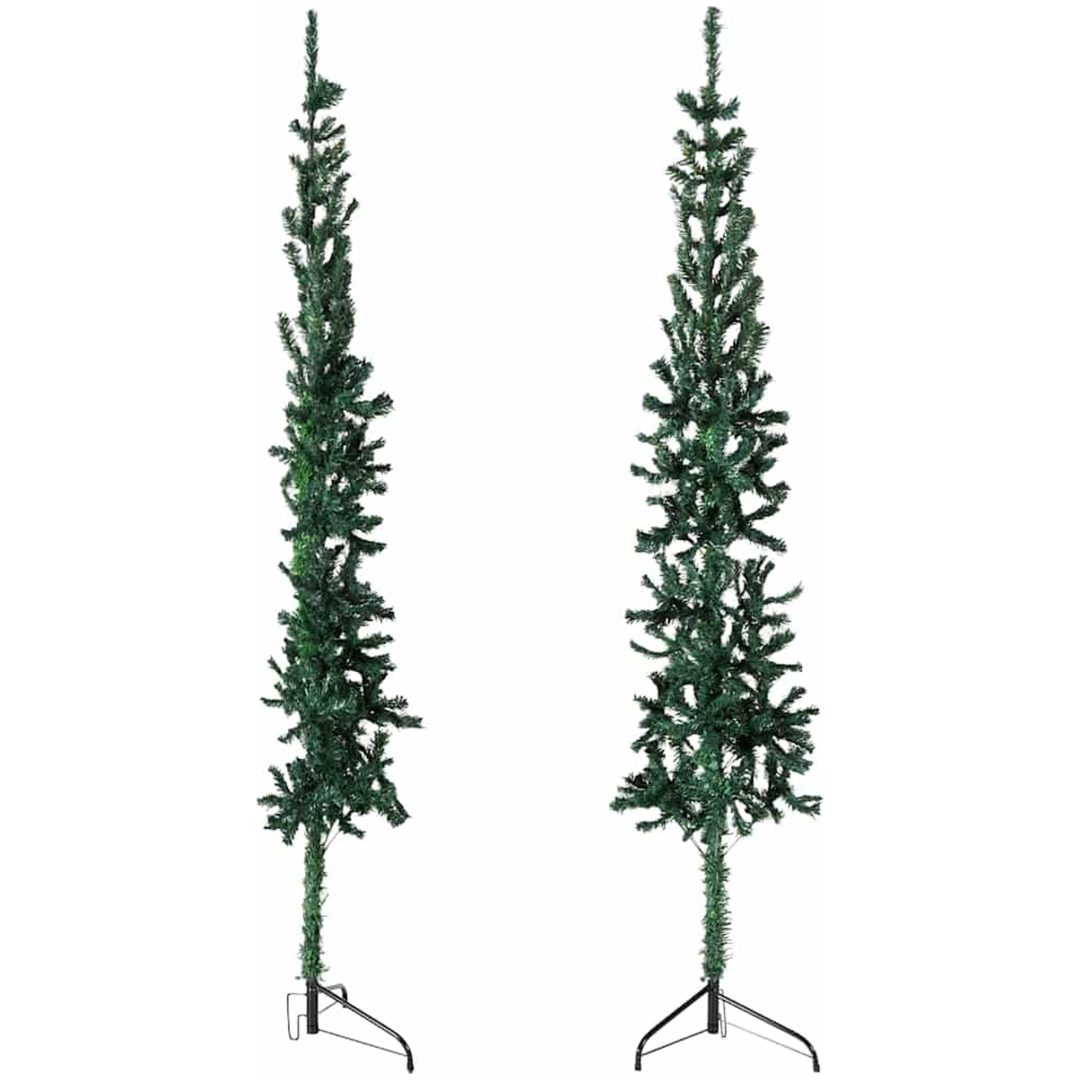 Smal halv plastgran med stativ grön 150 cm vidaXL 150 x 44 cm – bild 4