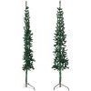 Smal halv plastgran med stativ grön 180 cm vidaXL 180 x 49 cm – miniatyr 2