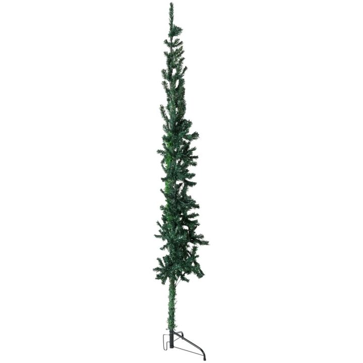 Smal halv plastgran med stativ grön 210 cm vidaXL 210 x 55 cm – bild 2