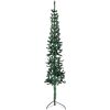 Smal halv plastgran med stativ grön 210 cm vidaXL 210 x 55 cm – miniatyr 1