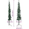 Smal halv plastgran med stativ grön 240 cm vidaXL 240 x 61 cm – miniatyr 9