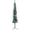Smal halv plastgran med stativ grön 240 cm vidaXL 240 x 61 cm – miniatyr 1