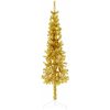 Smal halv plastgran med stativ guld 120 cm vidaXL 120 x 40 cm – miniatyr 3