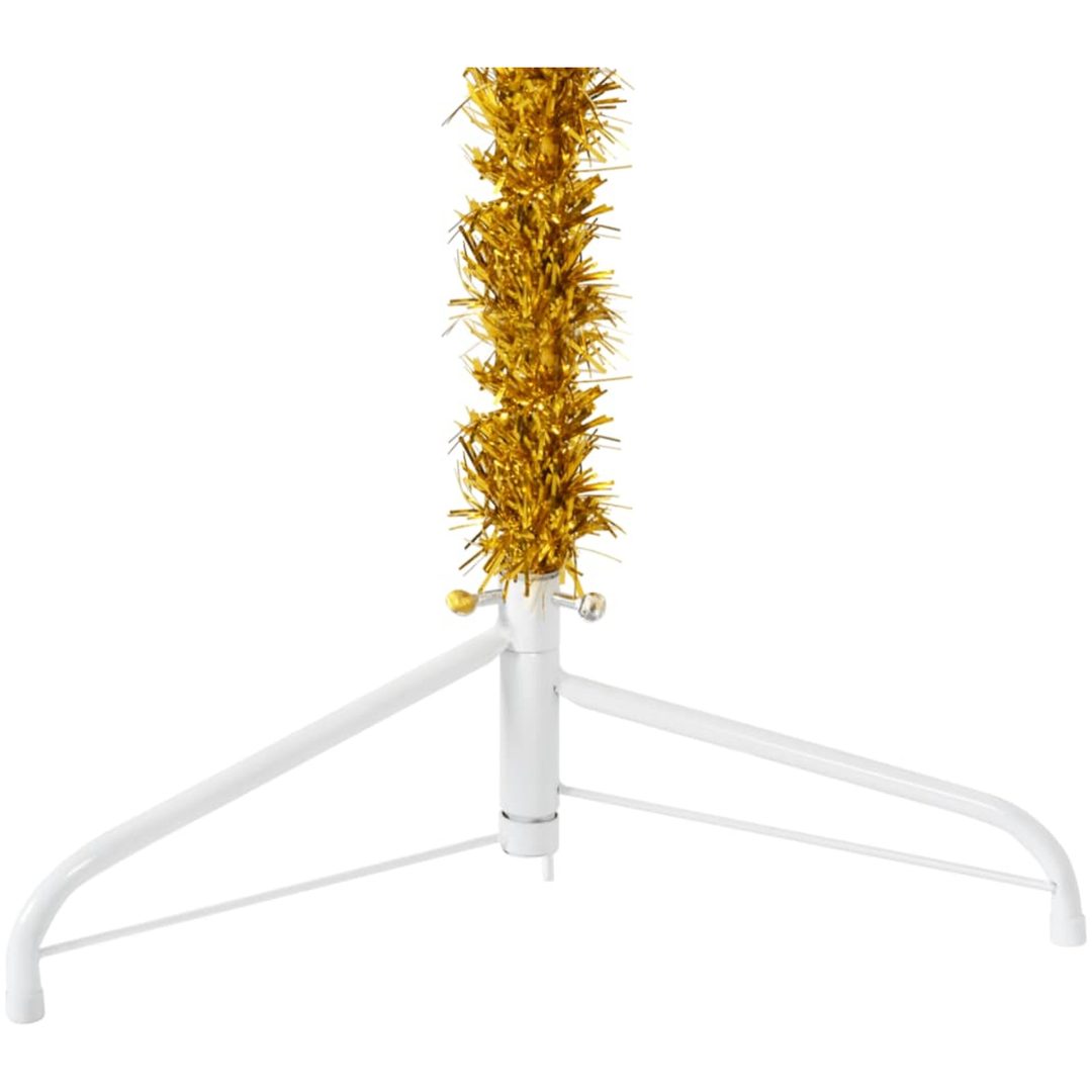 Smal halv plastgran med stativ guld 120 cm vidaXL 120 x 40 cm – bild 7