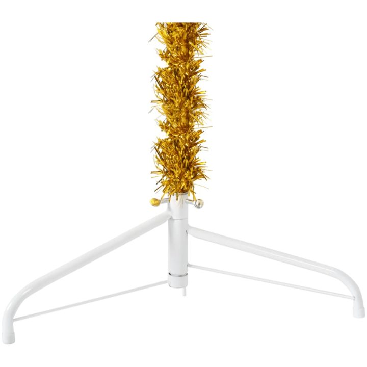 Smal halv plastgran med stativ guld 120 cm vidaXL 120 x 40 cm – bild 7