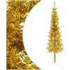 Smal halv plastgran med stativ guld 120 cm vidaXL 120 x 40 cm – miniatyr 1