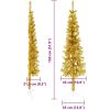Smal halv plastgran med stativ guld 150 cm vidaXL 150 x 45 cm – miniatyr 9