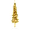 Smal halv plastgran med stativ guld 150 cm vidaXL 150 x 45 cm – miniatyr 1
