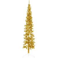 Smal halv plastgran med stativ guld 180 cm vidaXL