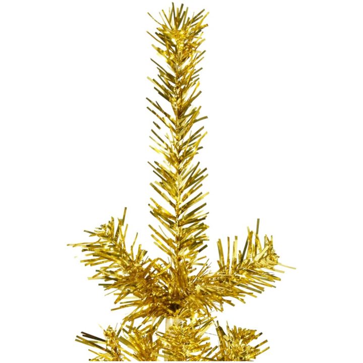 Smal halv plastgran med stativ guld 210 cm vidaXL 210 x 56 cm – bild 4