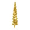 Smal halv plastgran med stativ guld 210 cm vidaXL 210 x 56 cm – miniatyr 1
