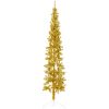 Smal halv plastgran med stativ guld 240 cm vidaXL 240 x 61 cm – miniatyr 3