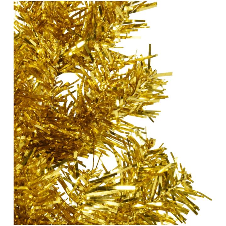 Smal halv plastgran med stativ guld 240 cm vidaXL 240 x 61 cm – bild 6