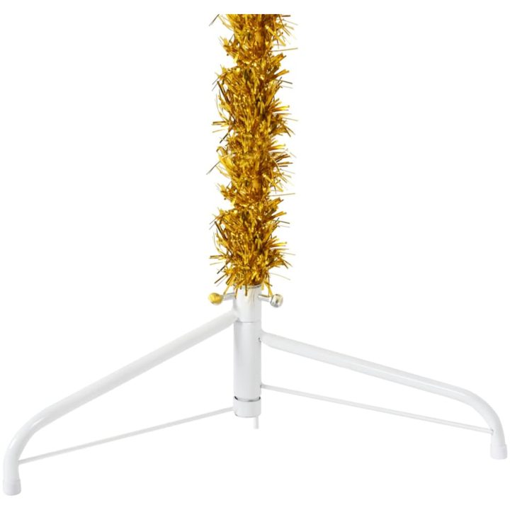Smal halv plastgran med stativ guld 240 cm vidaXL 240 x 61 cm – bild 7