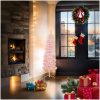 Smal halv plastgran med stativ rosa 120 cm vidaXL 120 x 40 cm – miniatyr 2