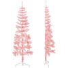 Smal halv plastgran med stativ rosa 120 cm vidaXL 120 x 40 cm – miniatyr 4