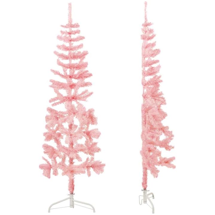 Smal halv plastgran med stativ rosa 120 cm vidaXL 120 x 40 cm – bild 4
