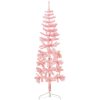 Smal halv plastgran med stativ rosa 120 cm vidaXL 120 x 40 cm – miniatyr 1