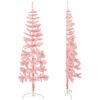 Smal halv plastgran med stativ rosa 150 cm vidaXL 150 x 45 cm – miniatyr 5