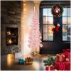 Smal halv plastgran med stativ rosa 180 cm vidaXL 180 x 49 cm – miniatyr 2
