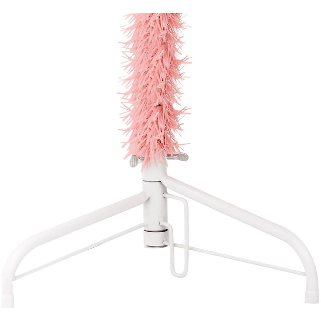 Smal halv plastgran med stativ rosa 180 cm vidaXL 180 x 49 cm – bild 8