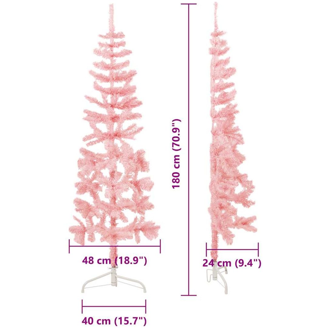 Smal halv plastgran med stativ rosa 180 cm vidaXL 180 x 49 cm – bild 10