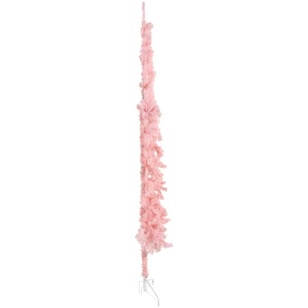 Smal halv plastgran med stativ rosa 210 cm vidaXL 210 x 56 cm – bild 2
