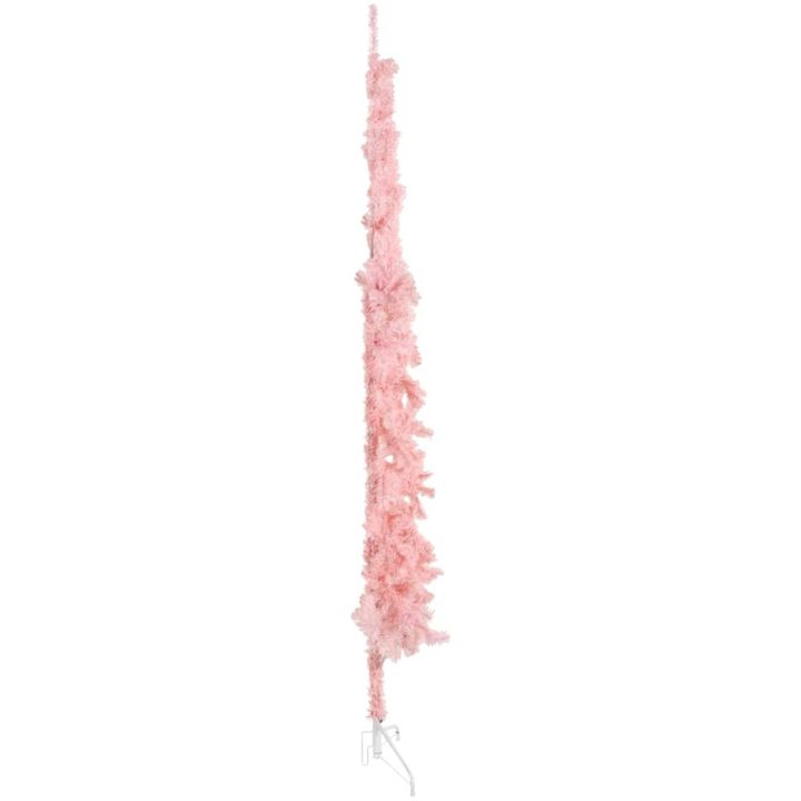 Smal halv plastgran med stativ rosa 210 cm vidaXL 210 x 56 cm – bild 2