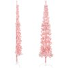 Smal halv plastgran med stativ rosa 210 cm vidaXL 210 x 56 cm – miniatyr 3