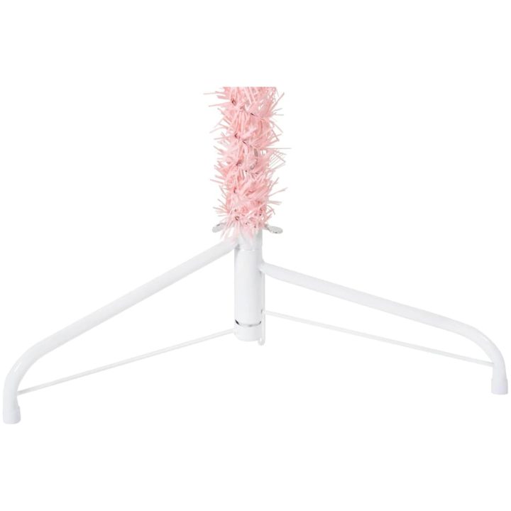 Smal halv plastgran med stativ rosa 210 cm vidaXL 210 x 56 cm – bild 6