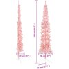 Smal halv plastgran med stativ rosa 210 cm vidaXL 210 x 56 cm – miniatyr 8