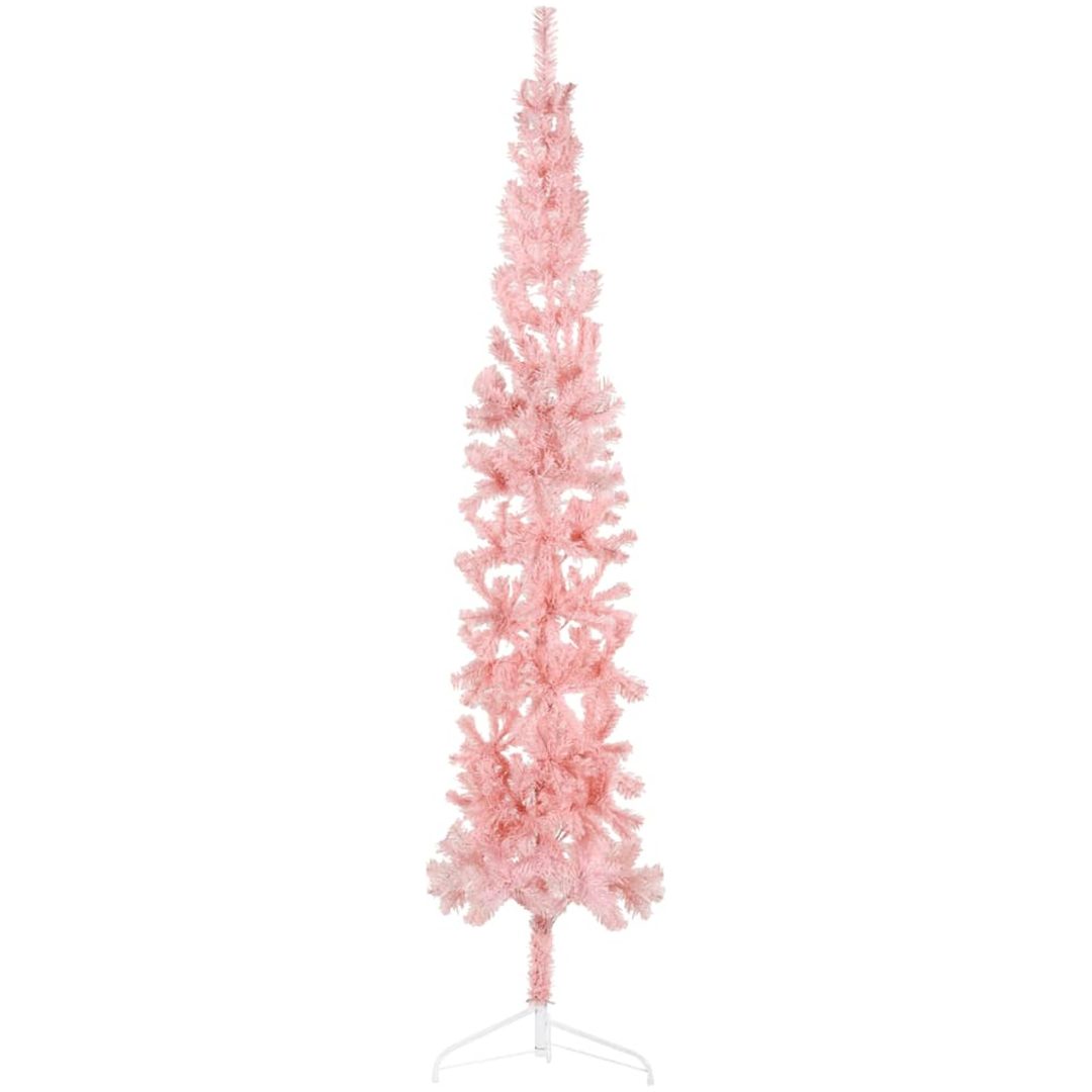 Smal halv plastgran med stativ rosa 210 cm vidaXL 210 x 56 cm