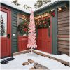 Smal halv plastgran med stativ rosa 240 cm vidaXL 240 x 61 cm – miniatyr 2
