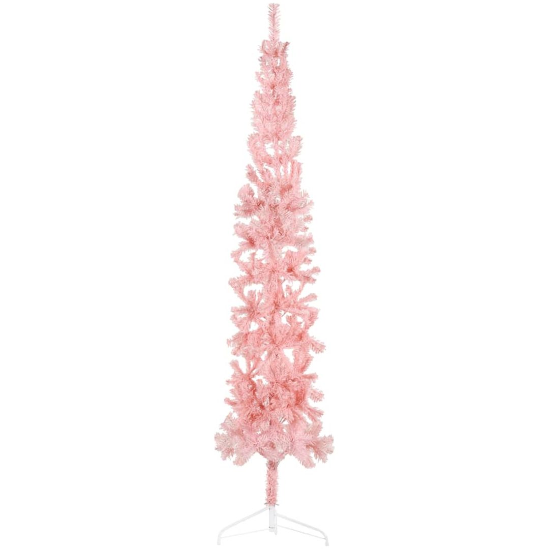 Smal halv plastgran med stativ rosa 240 cm vidaXL 240 x 61 cm