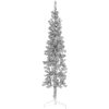 Smal halv plastgran med stativ silver 120 cm vidaXL 120 x 40 cm – miniatyr 3