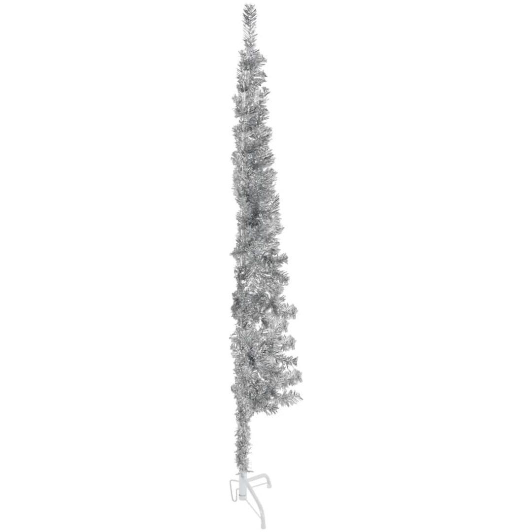 Smal halv plastgran med stativ silver 120 cm vidaXL 120 x 40 cm – bild 4