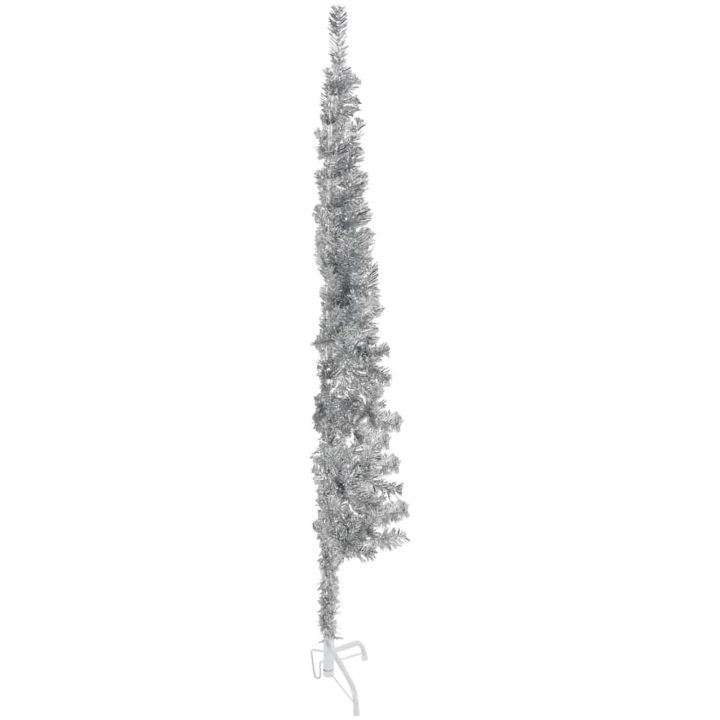 Smal halv plastgran med stativ silver 120 cm vidaXL 120 x 40 cm – bild 4