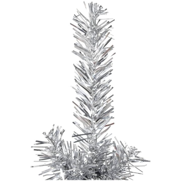 Smal halv plastgran med stativ silver 120 cm vidaXL 120 x 40 cm – bild 5
