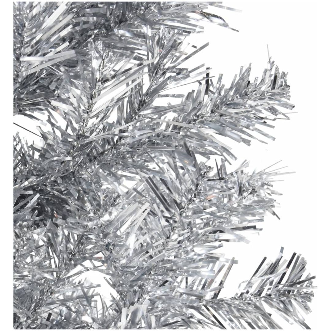 Smal halv plastgran med stativ silver 120 cm vidaXL 120 x 40 cm – bild 6