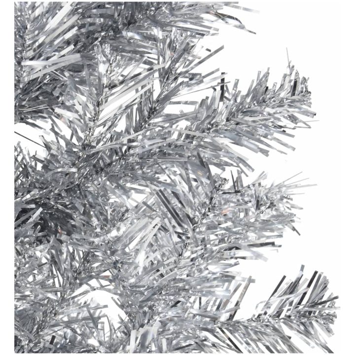 Smal halv plastgran med stativ silver 120 cm vidaXL 120 x 40 cm – bild 6