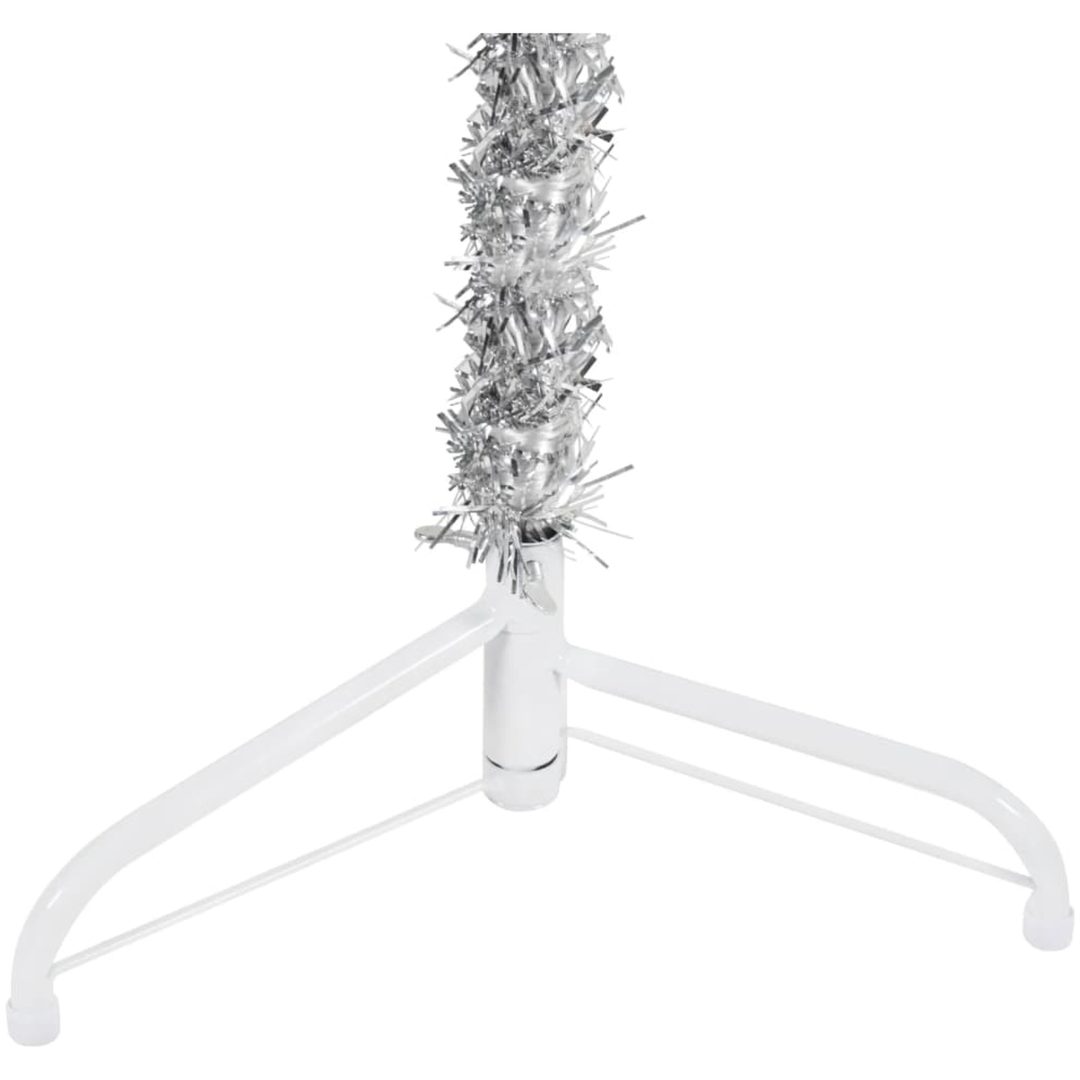 Smal halv plastgran med stativ silver 120 cm vidaXL 120 x 40 cm – bild 7
