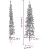 Smal halv plastgran med stativ silver 120 cm vidaXL 120 x 40 cm – miniatyr 9